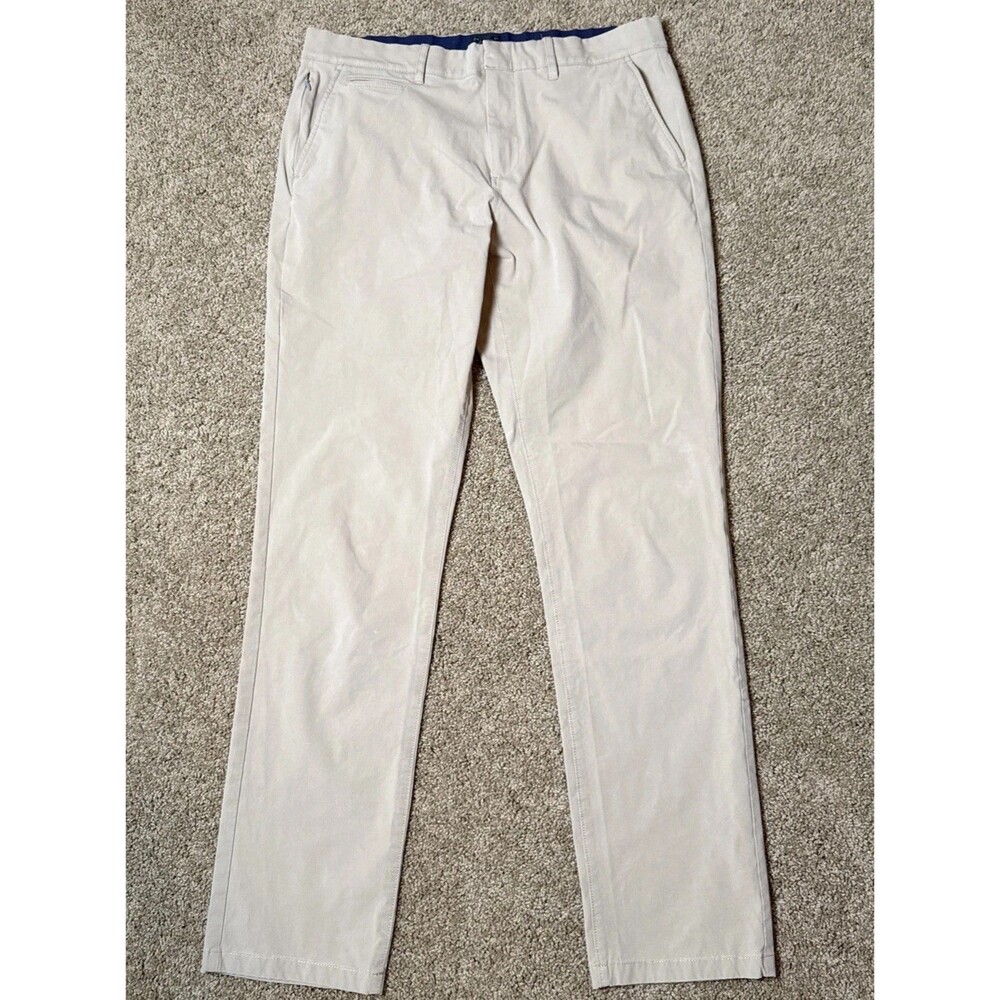 J Crew Tech Pant Mens 34x33* Tan 770 Straight Fit Stretch Performance Khaki Golf